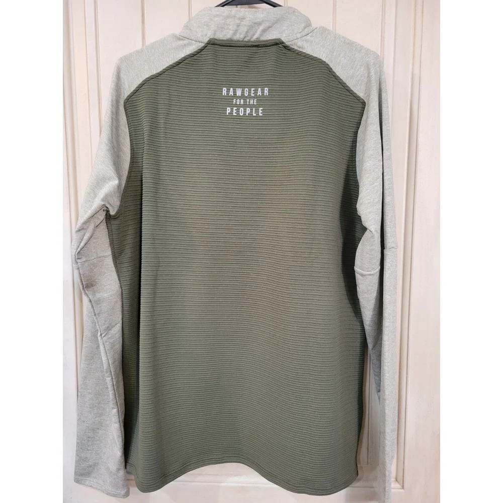 Raw Gear Mens Size Small Olive Green Half Zip Sweatshirt